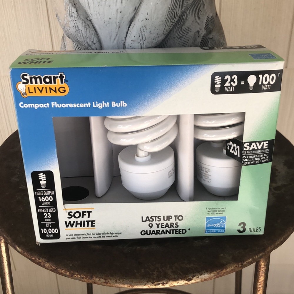 SMART LIVING 23 Watt 100 Watt Soft White Compact Fluorescent Light Bulb 2-Pack